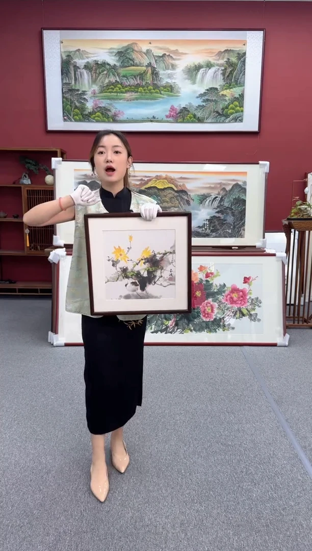 国画手绘 斗方 48*48