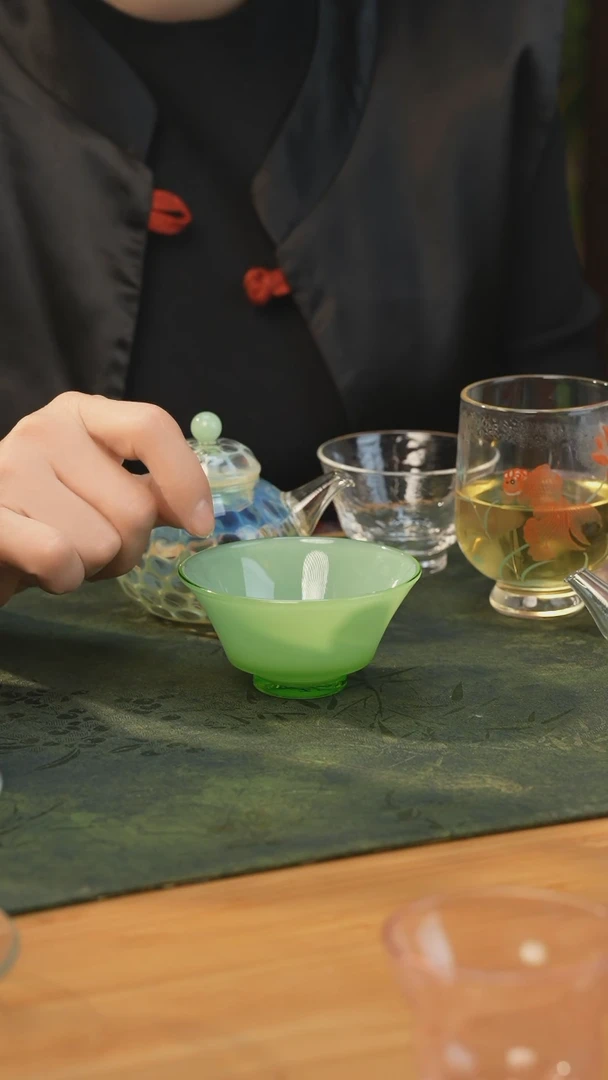 玉见品牌绿色双玉料主人杯