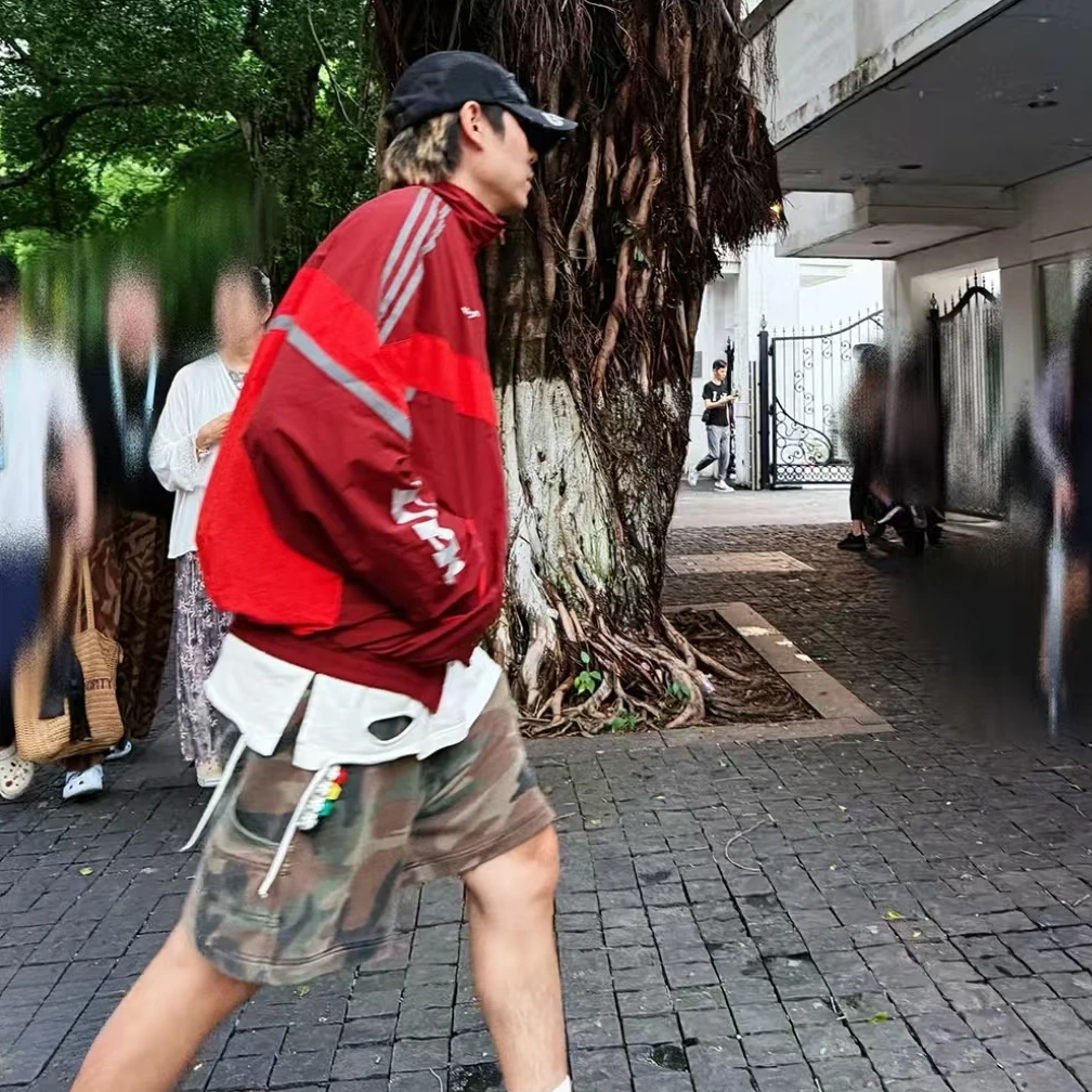 冲锋衣秋季新立领夹层夹克长袖休闲运动赛车反光印花外套开衫男女