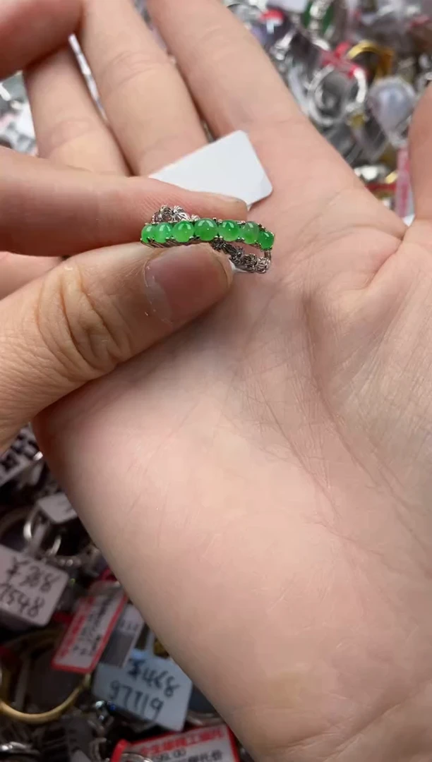 银S925镶嵌戒指翡翠111    7