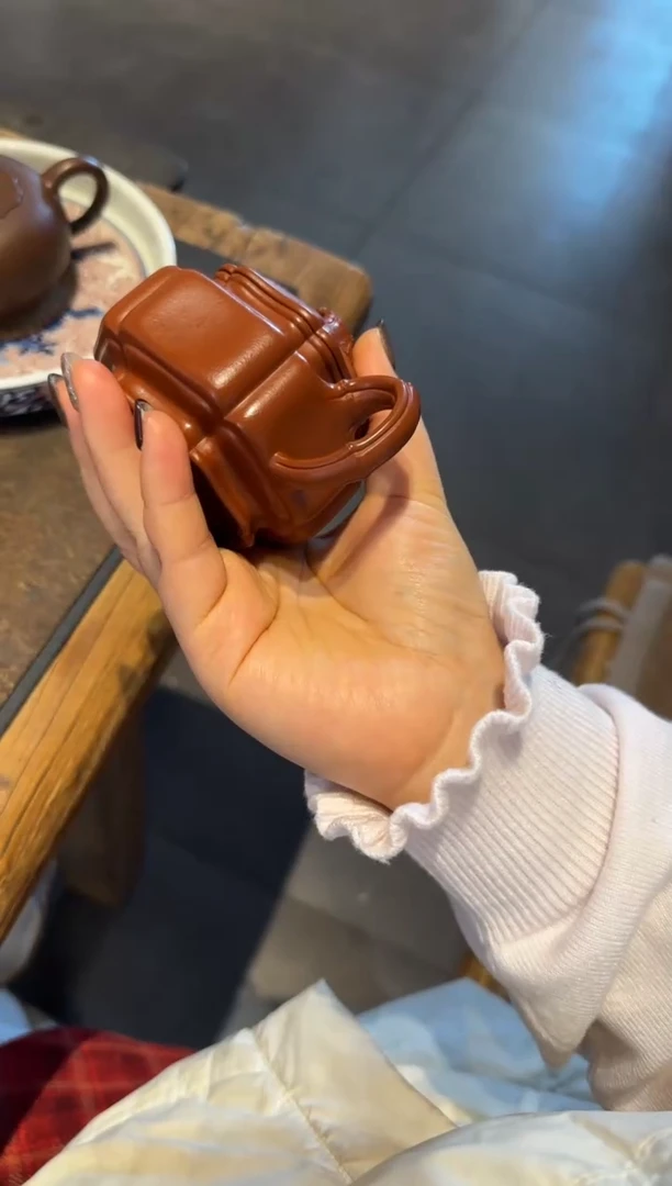 【闪购商品】紫砂茶壶六方海棠双线竹鼓