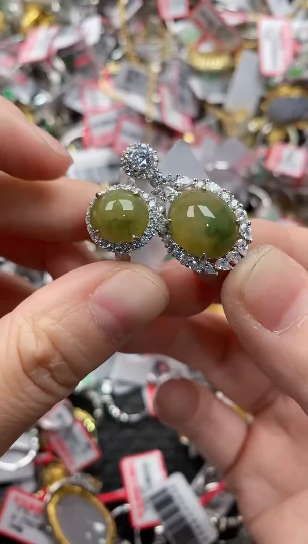 银S925镶嵌戒指翡翠4444----3