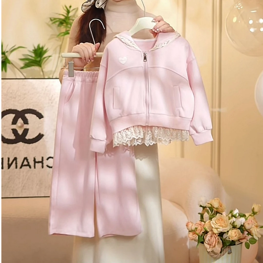 MUMUSEN/沐沐森女童2025春季时尚韩版运动休闲百搭套装