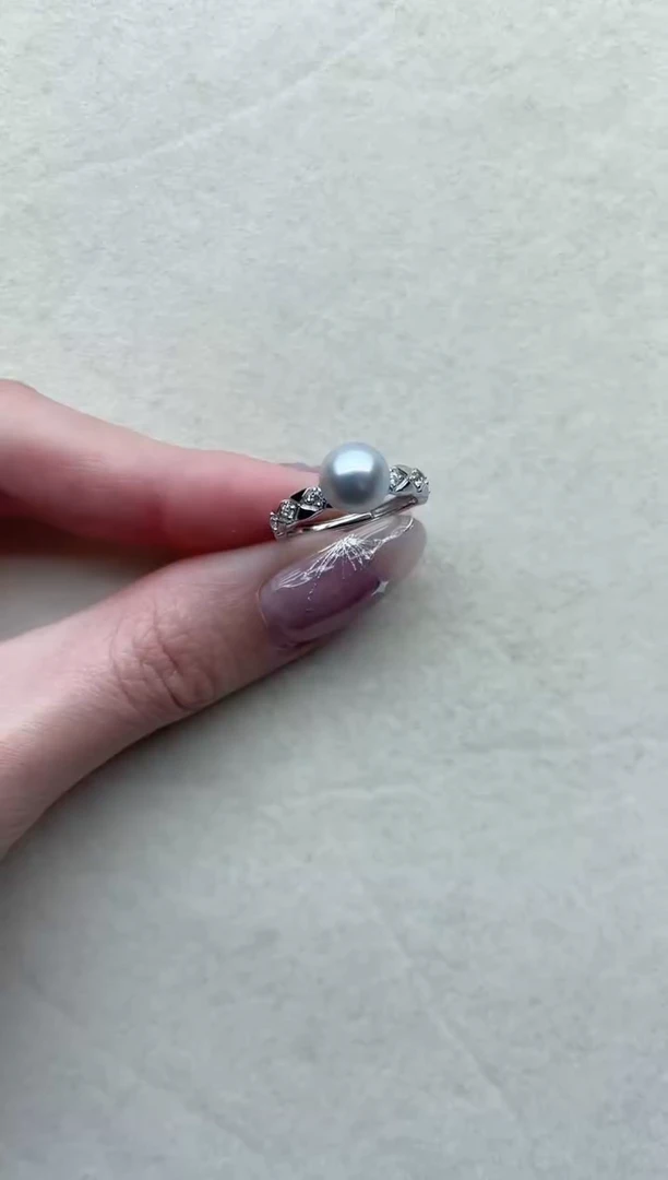 【闪购商品】海水珍珠戒指银S925镶嵌56