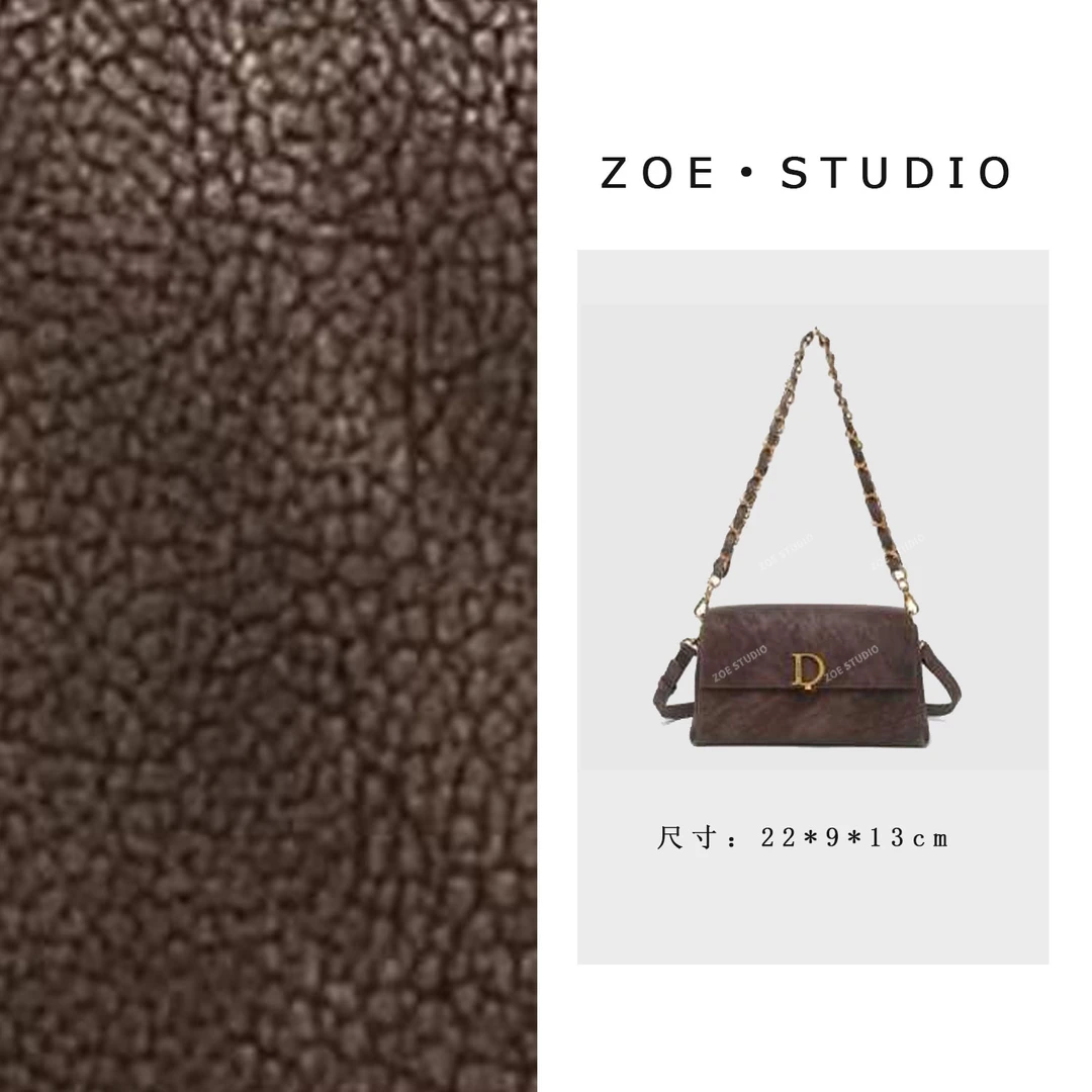 【佐伊甄选】（预）SKL-7822-咖啡色轻奢女士时尚小众真皮单肩挎包