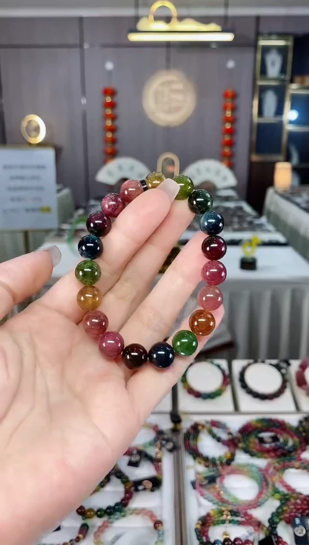 收藏级老矿碧玺单圈手串10mm+未镶嵌碧玺多样性发一条hon