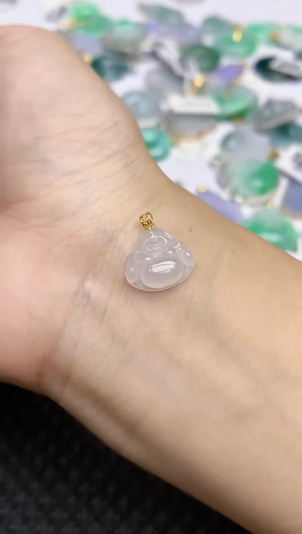 翡翠18K金镶嵌颈饰263   天然翡翠A货  百元以上9米证书费自理