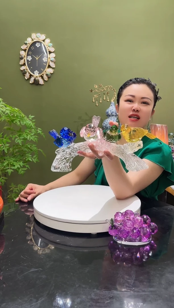 人造水晶喜上眉梢  K9水晶摆件