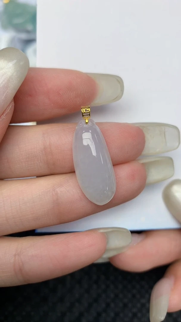 翡翠18K金镶嵌颈饰天然缅甸翡翠a货百元以上9元证书费自理