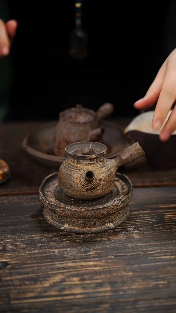 全手工制作 南蛮爆裂纹侧把壶