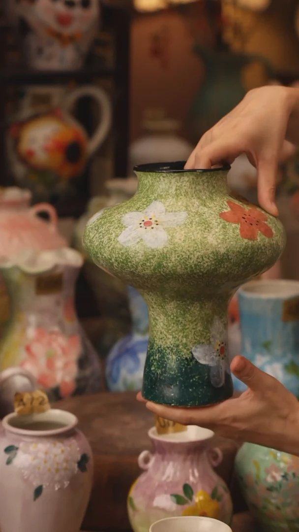 陶瓷515景德镇设计师手作花器摆件侘寂风