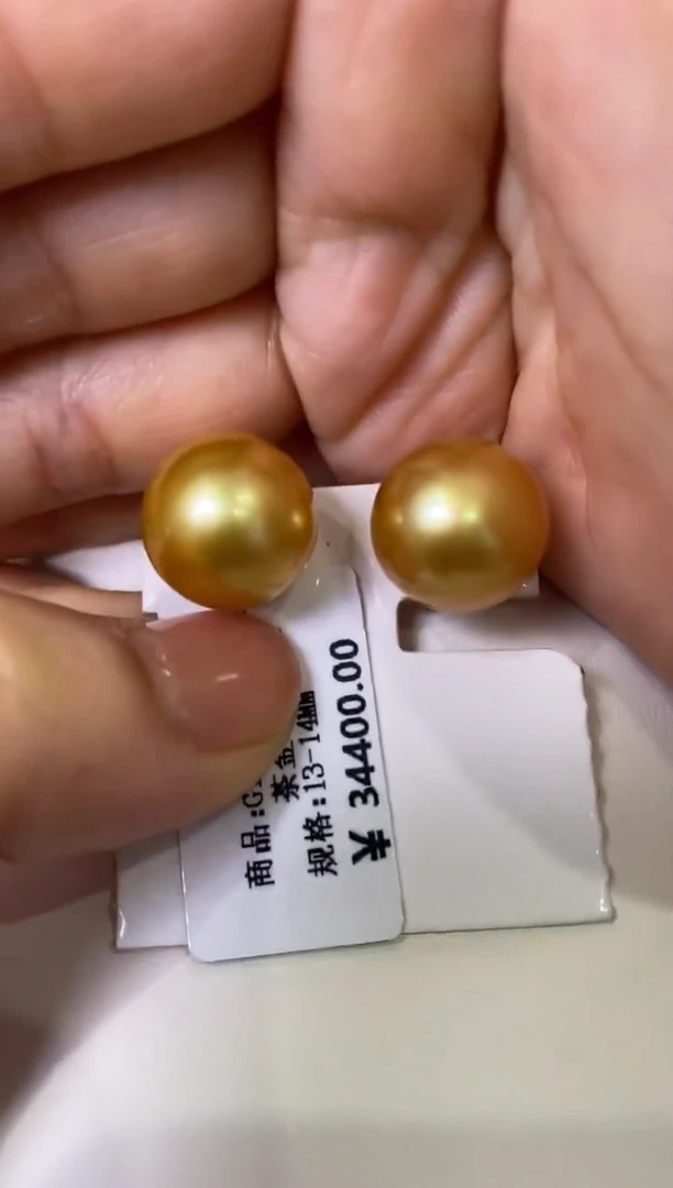 18K金镶嵌LL海水珍珠珍珠耳饰@@a1868