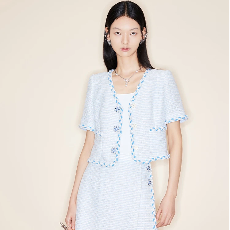 COCOON/可可尼夏季清凉斜纹软呢短外套23203AF072005060
