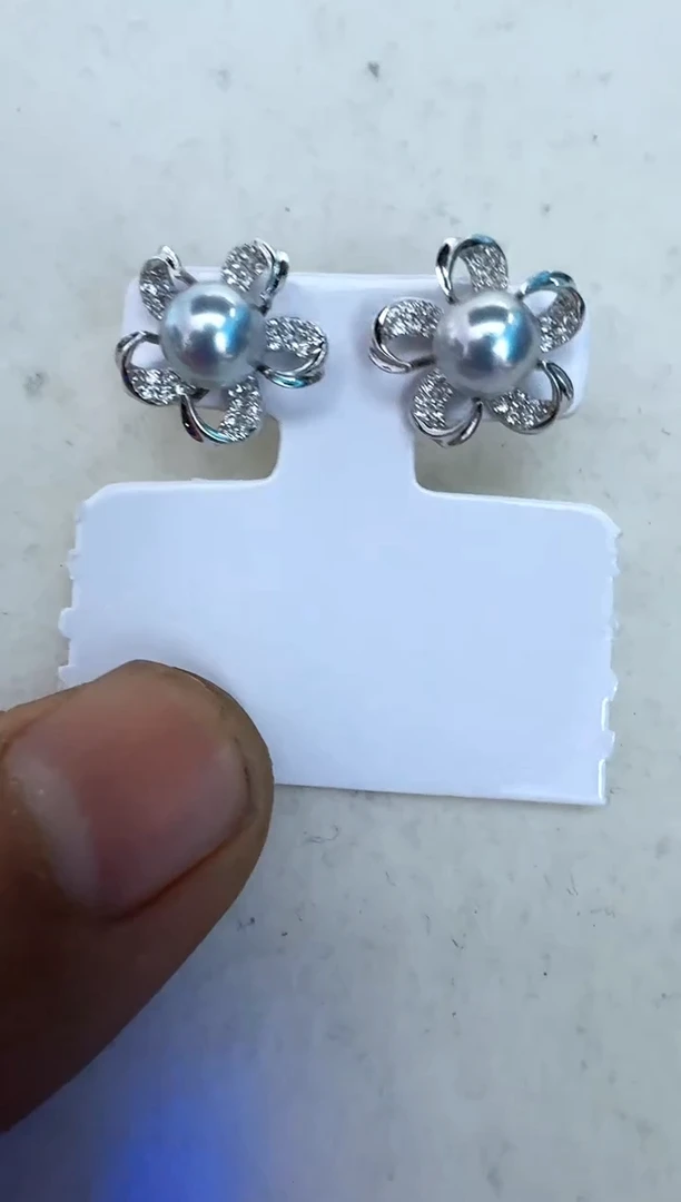 【闪购商品】海水珍珠耳饰银S925镶嵌耳钉