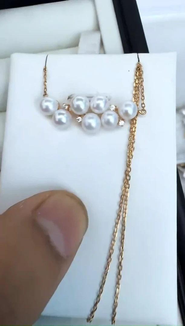 【闪购商品】淡水珍珠颈饰银S925镶嵌套链