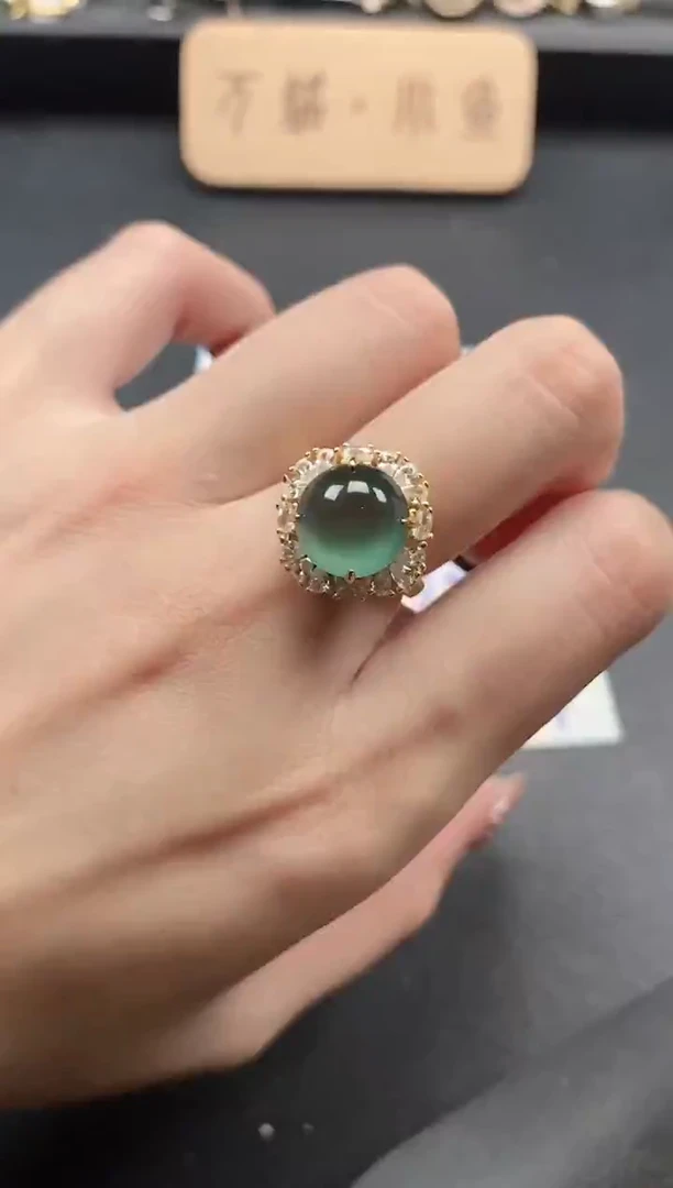 银S925镶嵌戒指翡翠51151