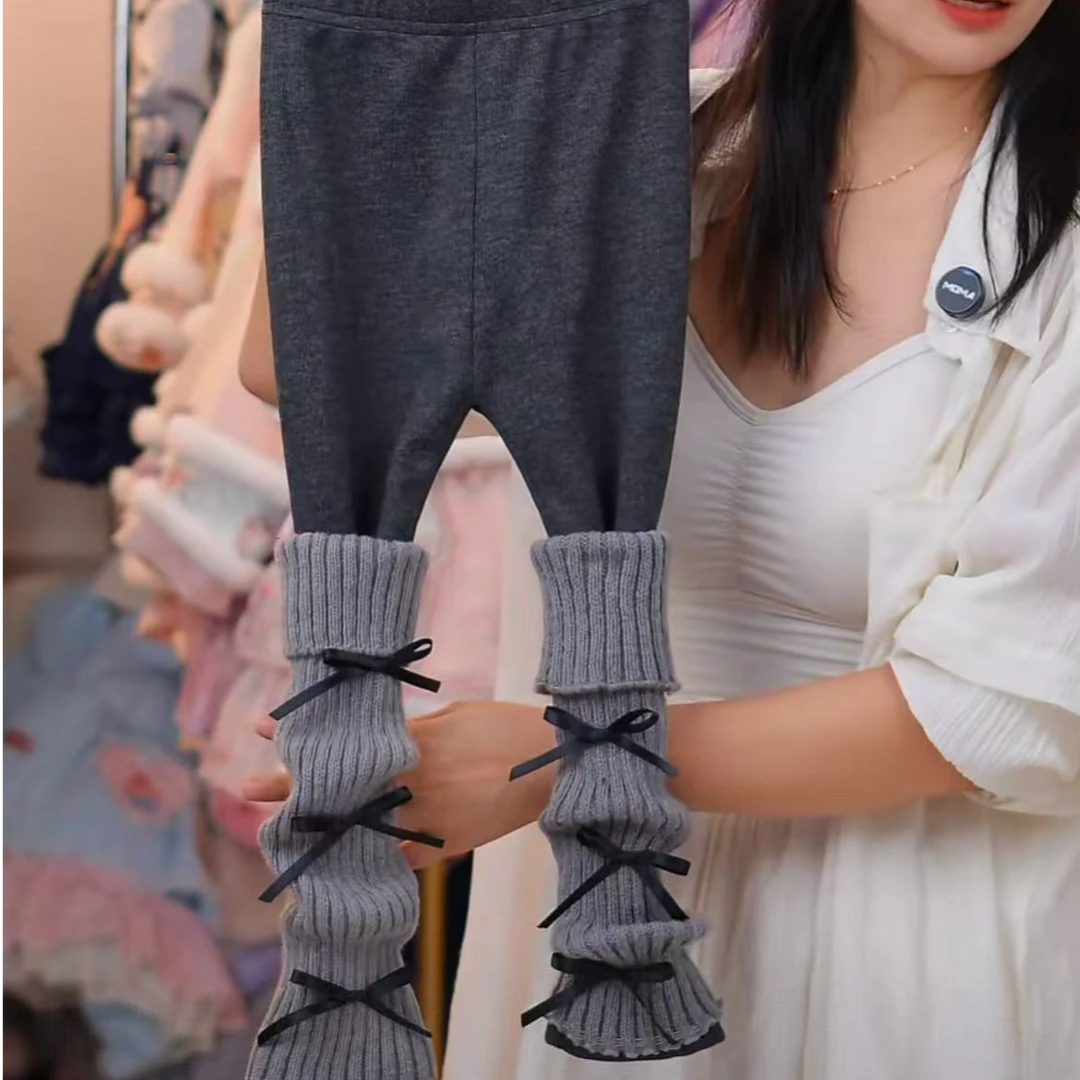 【六个蝴蝶结】堆堆袜-打底裤韩版女童秋冬加厚