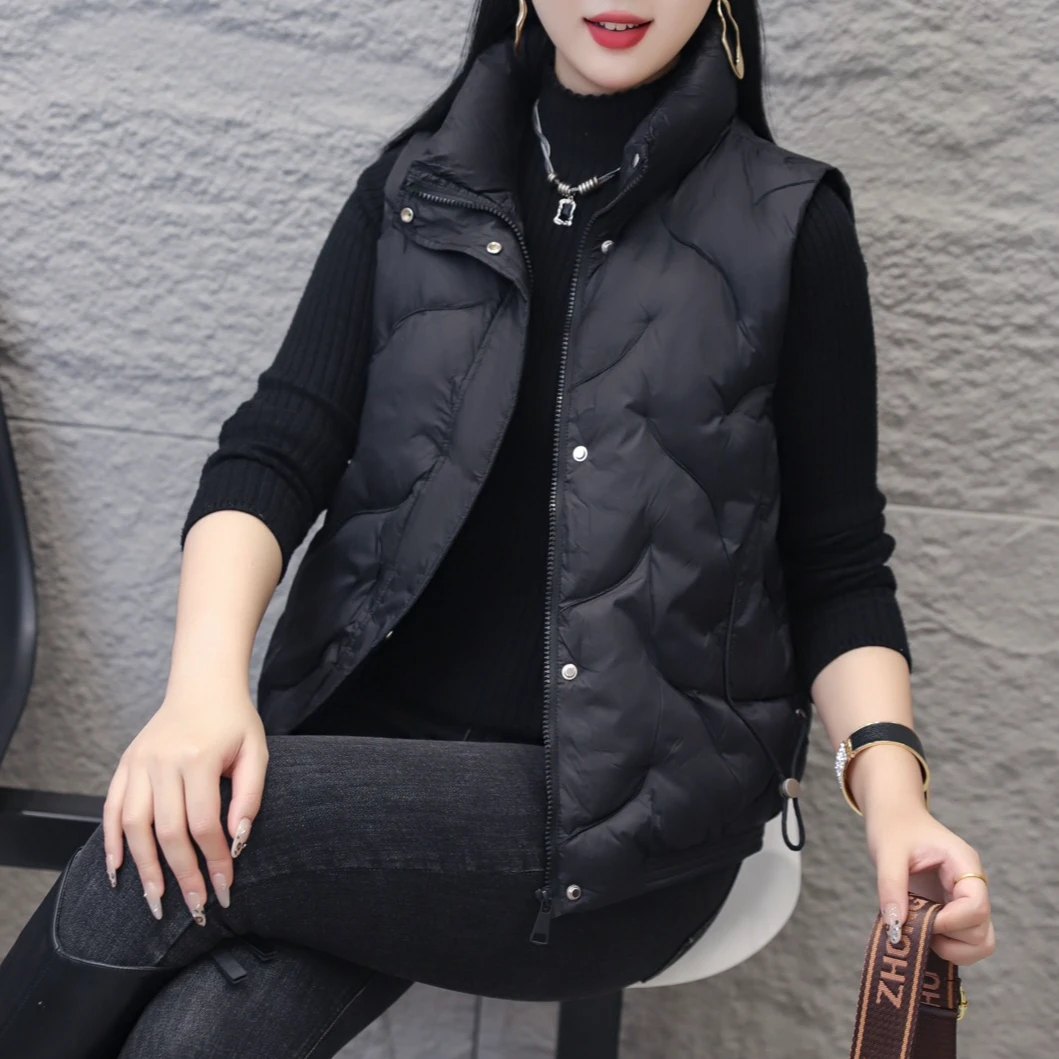 小施家南韩时尚立领轻轻马甲66802