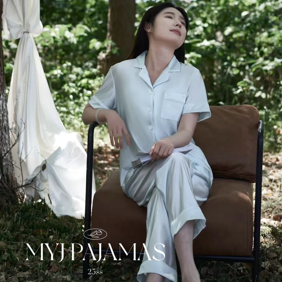 冰丝薄款夏季短袖休闲百搭家居服套装男女气质