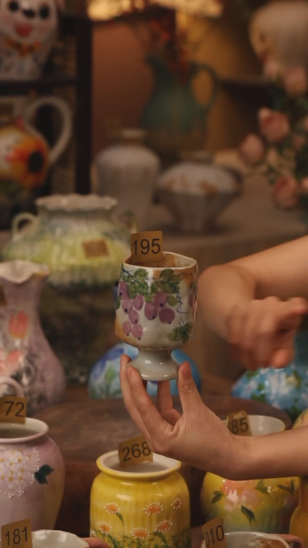 陶瓷195景德镇设计师手作花器摆件侘寂风