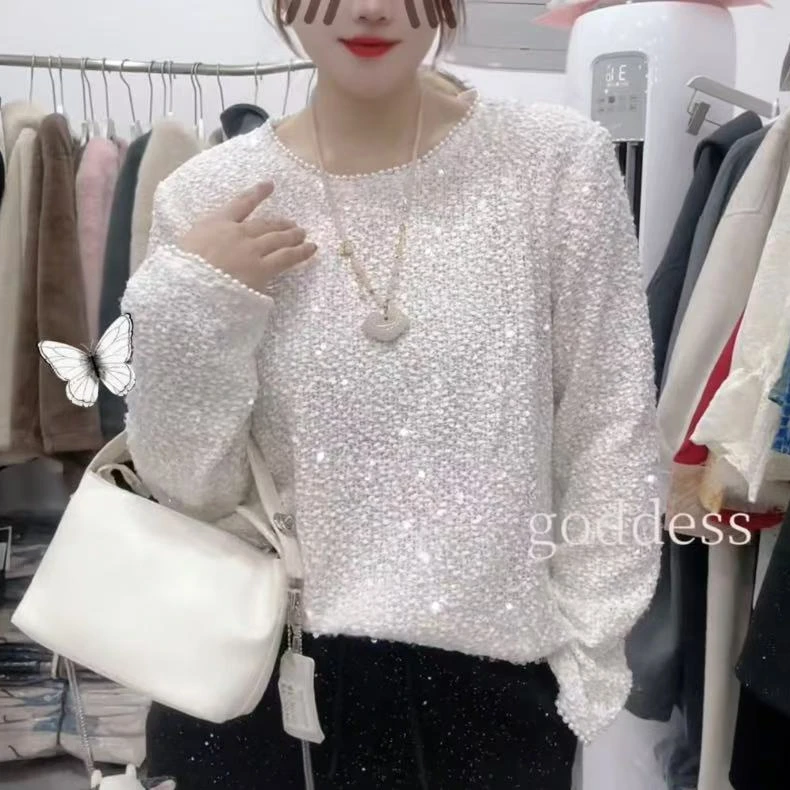 0169 珍珠领 亮片 年款 衬衫