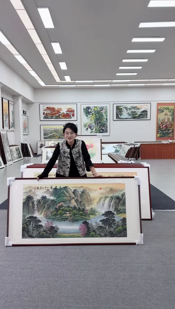国画手绘  150*81  旭日东升