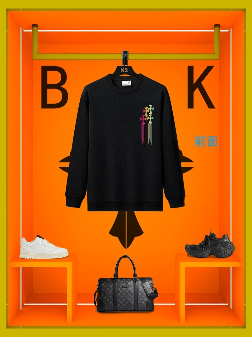 BFOFEOK【彩虹】秋冬新款2025年轻奢高定卫衣限定款宽松潮流情侣