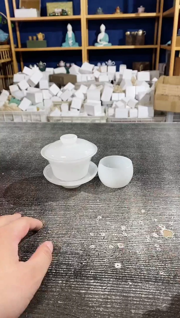 【闪购商品】其他纯白琉璃盖碗+1杯