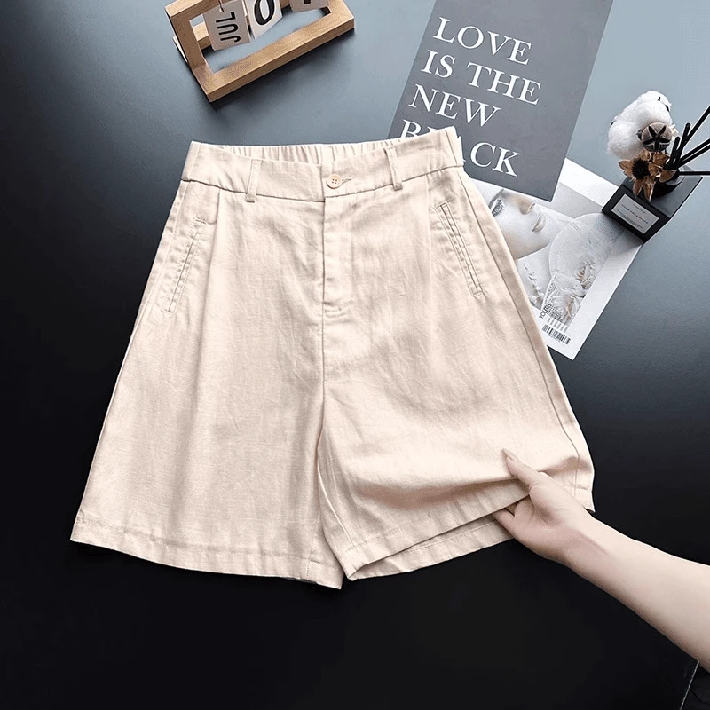 2025新款夏季天丝亚麻A字休闲薄款中高腰五分裤窄版直筒牛仔裤