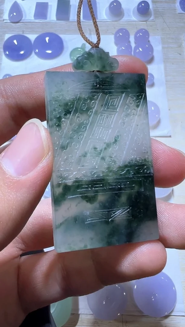 未镶嵌定制翡翠无事牌