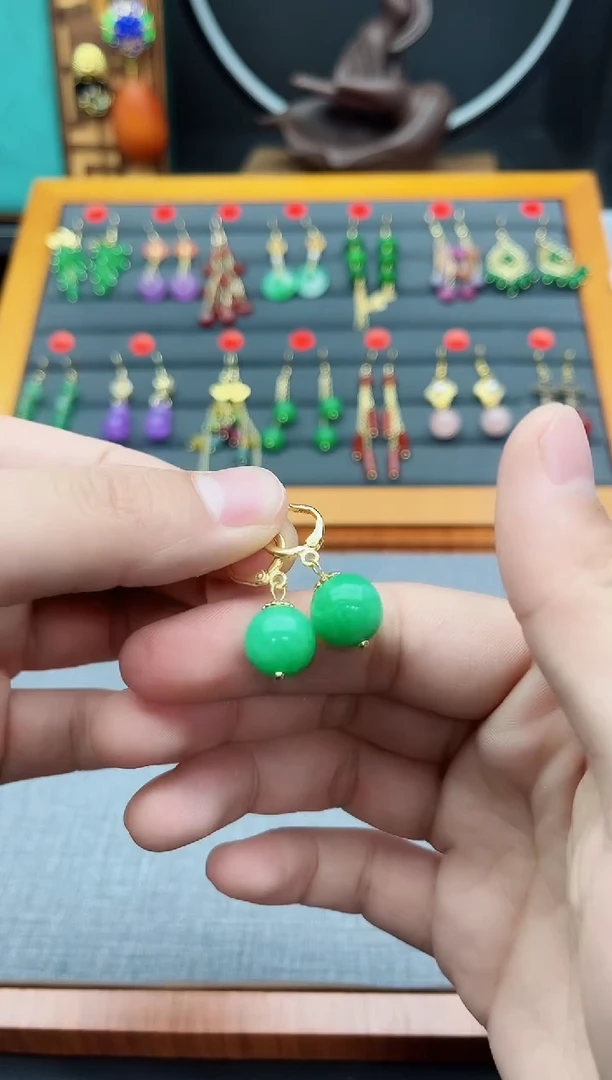 【闪购商品】玛瑙/玉髓耳钉银S925镶嵌513000