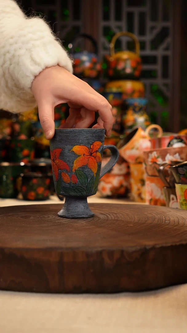 油画 手绘 釉 下彩