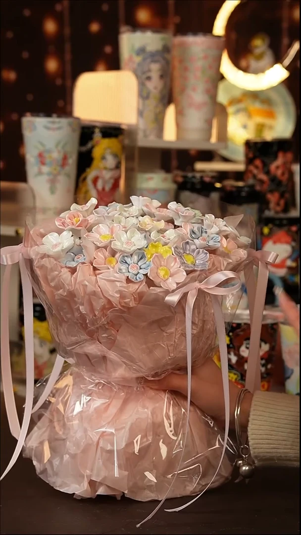 景德镇手工手绘文创陶瓷花（随机发6朵）