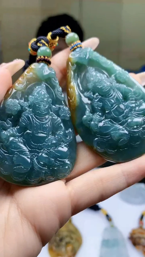 【闪购商品】定制翡翠未镶嵌5028ty-毛货挂件一对138