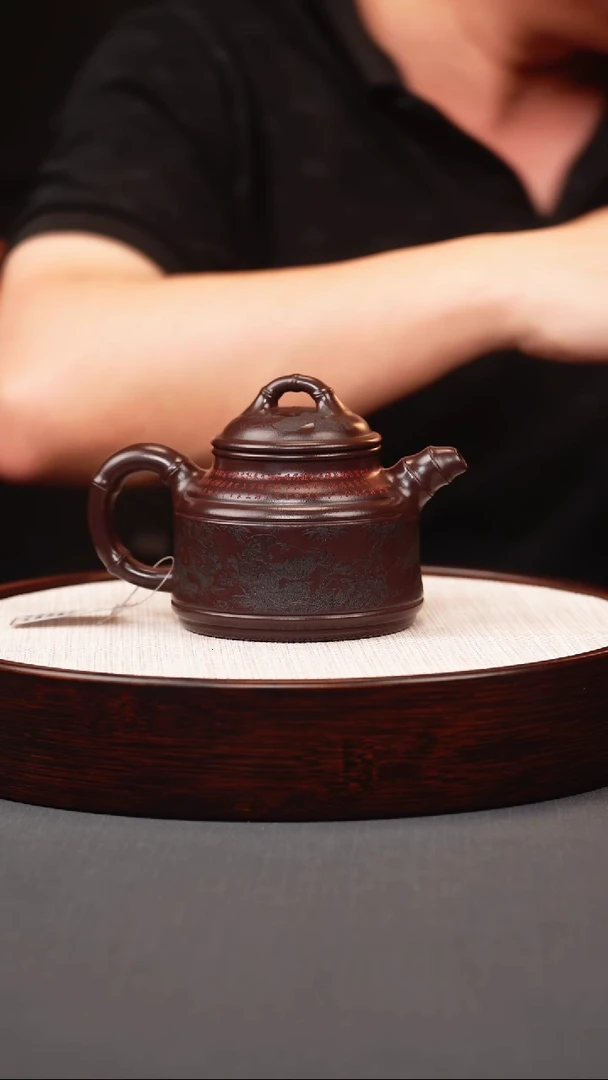 茶壶紫砂紫泥竹鼎