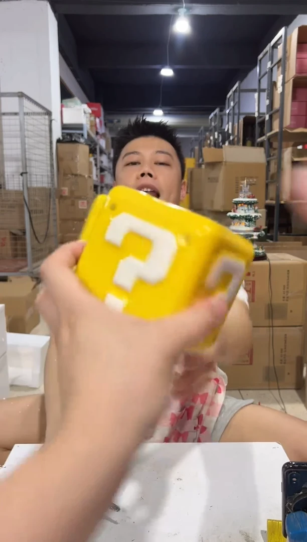 瓷片问号水杯 陶瓷材质