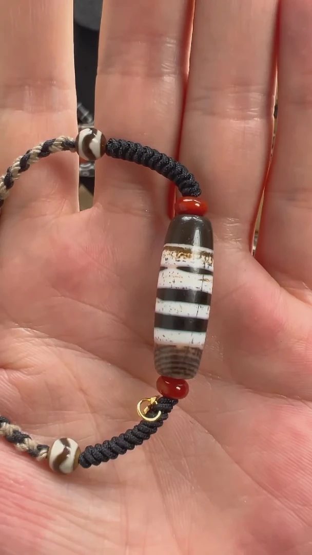 玛瑙/玉髓颈饰未镶嵌小卢全手工玛瑙天珠