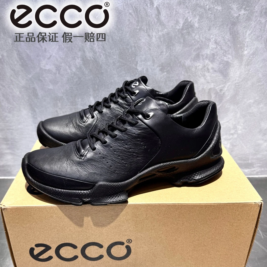 ECCO爱步 BiomC牛皮黑武士男鞋户外运动秋冬款登山鞋徒步鞋800464
