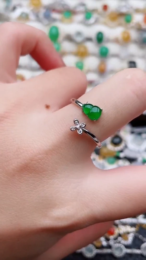 银S925镶嵌戒指翡翠28