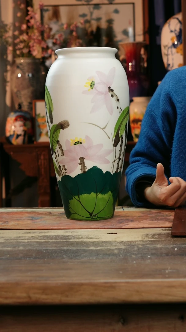 【闪购商品】瓷片景德镇纯手工釉下彩精品花瓶