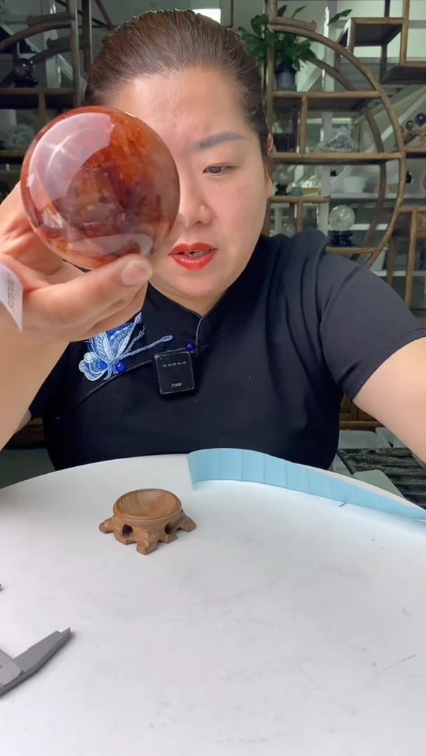 水晶珠宝半成品未镶嵌红胶花球D325