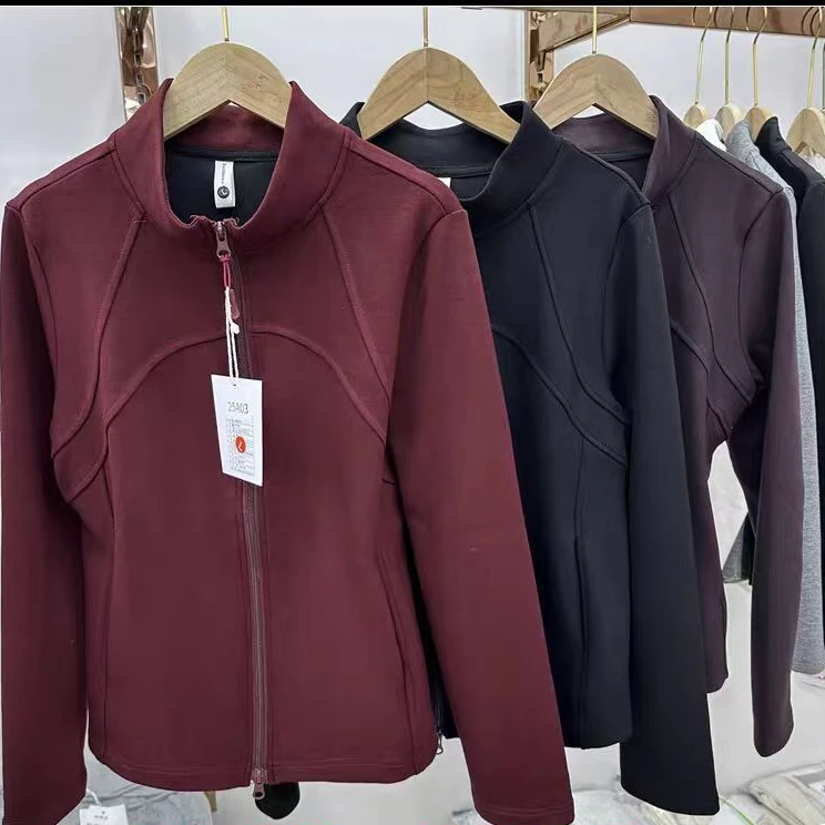 003款欧货长袖女立领2025春新款拉链开衫小蛮腰修身显瘦打底衫