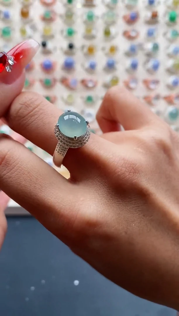 【闪购商品】翡翠戒指未镶嵌天然缅甸A货翡翠333 4+1