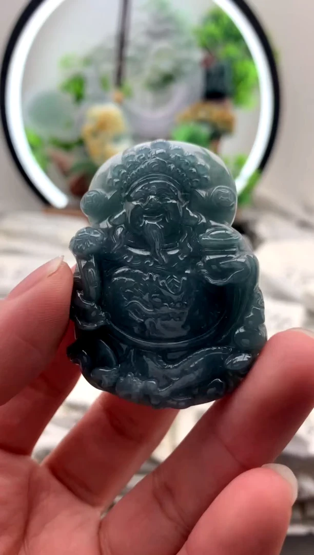 【闪购商品】翡翠颈饰未镶嵌财神【品质一般能接受再拍】