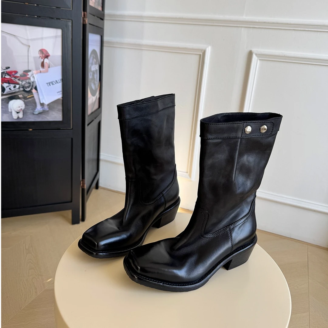 【美靴专家】西部风时装马皮短靴