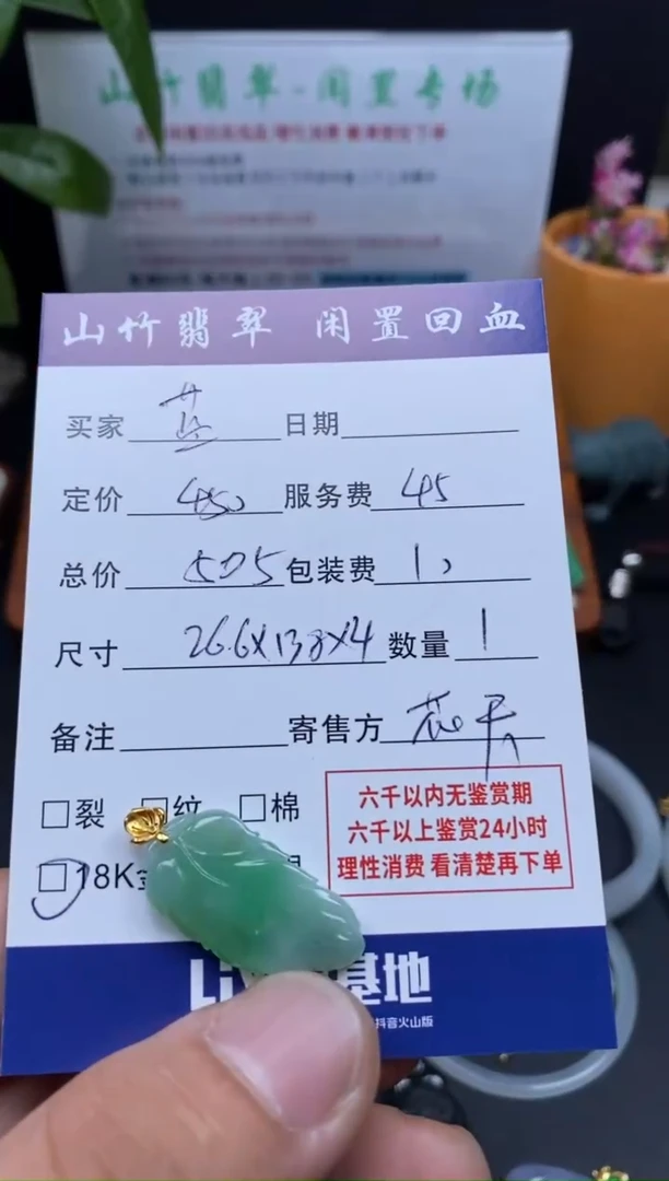 颈饰18K金镶嵌翡翠蓝*儿3001554