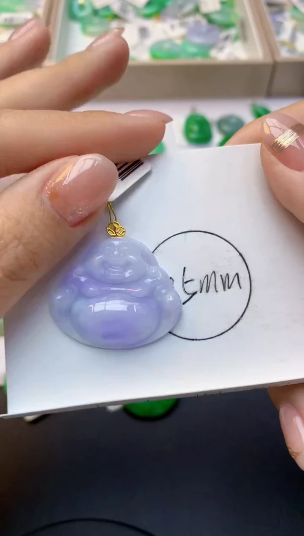 颈饰18K金镶嵌翡翠天然A货翡翠百元以上9元证书费自理