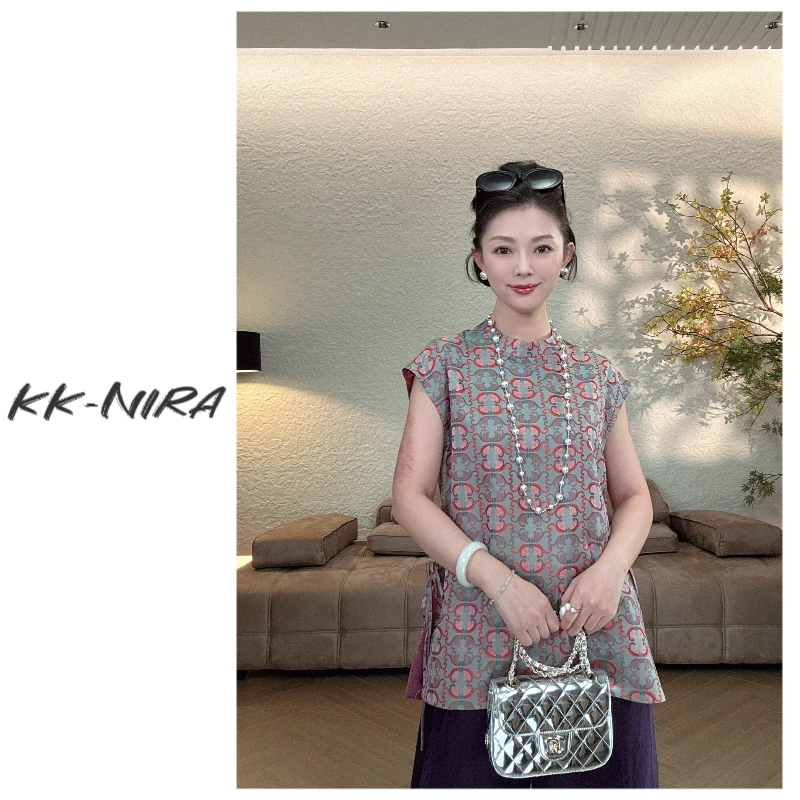 KK-NIRA 如意蜀萝 新中式桑蚕丝 俩面穿 上衣