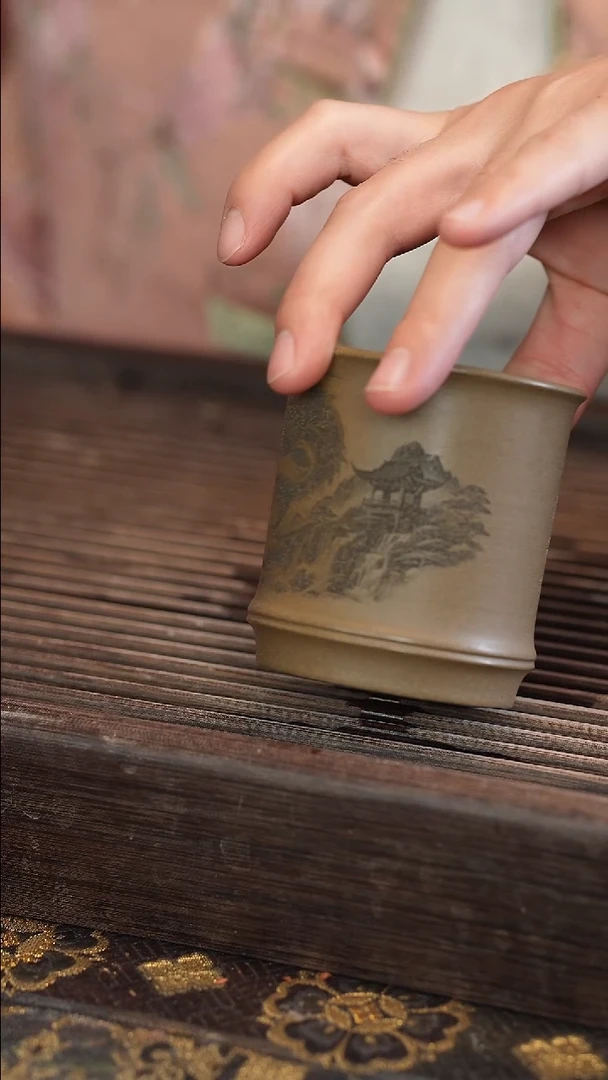 茶壶紫砂原矿手工制作鲤鱼杯子