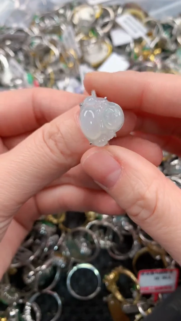 银S925镶嵌戒指翡翠333   5